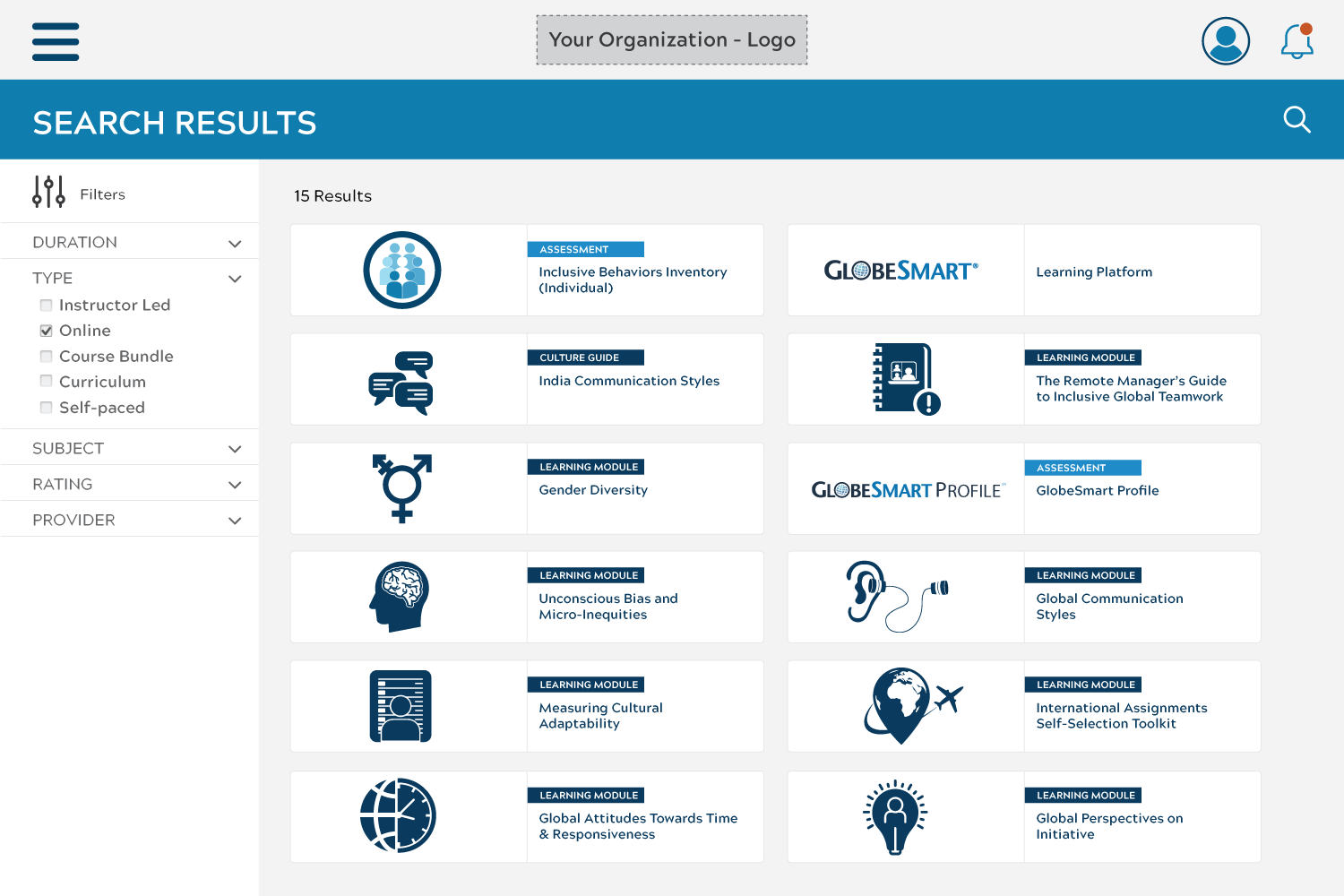 A screenshot of the LMS integration menu in Aperian Global's GlobeSmart platform.